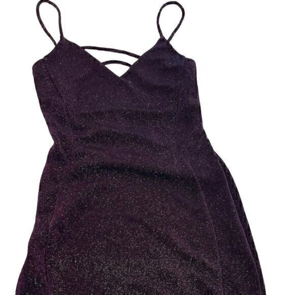 Windsor Women’s Dress Y2K Purle Sparkly fairy Mini Dress Two Tone Prom Party - Picture 4 of 16